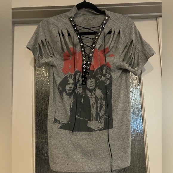 AC/DC | Tops | Custom Upcycled Acdc Shirt | Poshmark